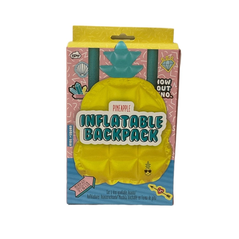 NPW Vibe Squad Inflatable Pineapple Backpack Mini Bag Yellow Retro Purse kawaii